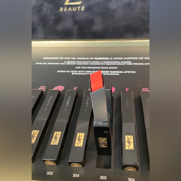 YSL—THE SLIM VELVET RADICAL MATTE LIPSTICK #305 Orange Surge - Picture 2 of 6